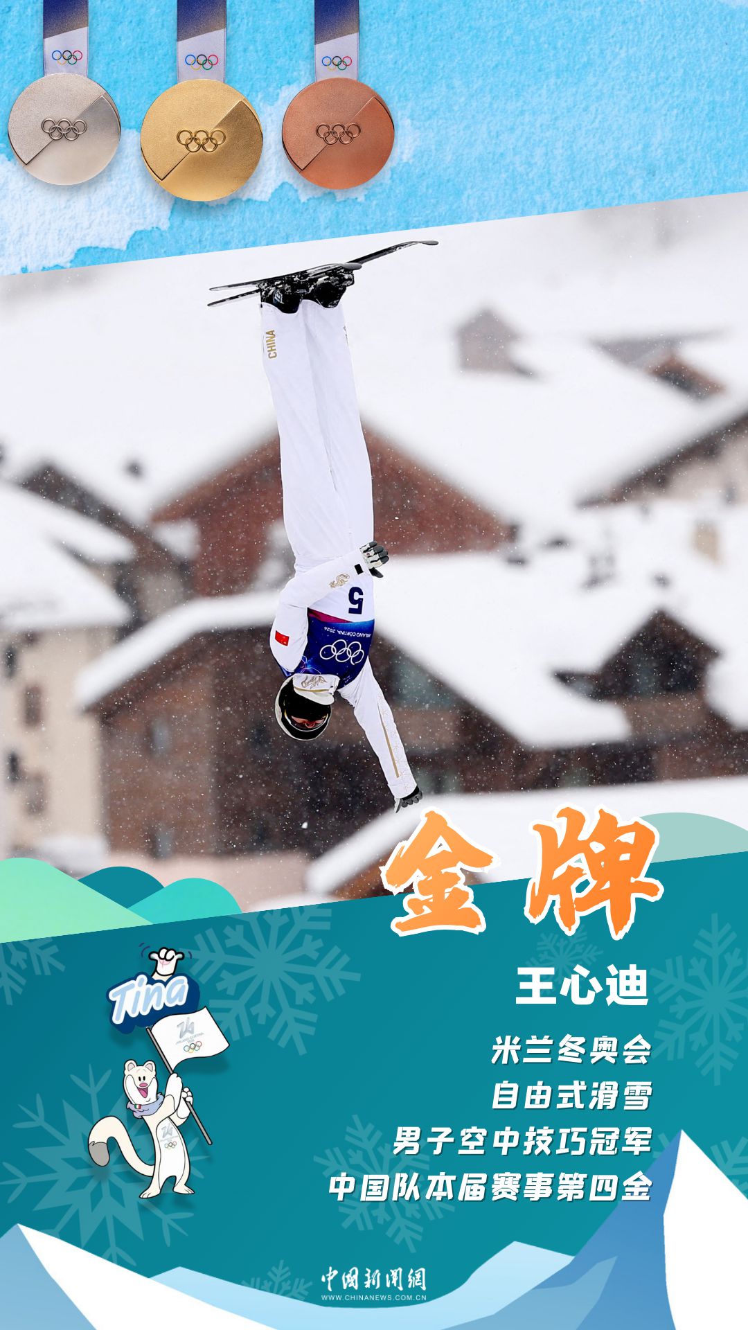 米兰冬奥自由式滑雪空中技巧:中国队再添第四